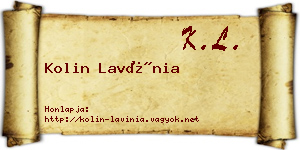 Kolin Lavínia névjegykártya