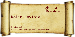 Kolin Lavínia névjegykártya